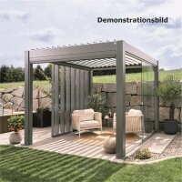 Glasschiebewand klarglas 5,50 m zu Pergola