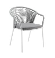 Solpuri Jooy Gartenmöbel Dining-Set (4 Plätze) mit Tisch Ø110cm white/anthracite