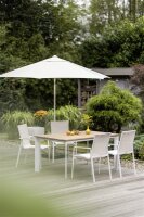 DIAMOND Stapelsessel Aluminium / Textilene / Teak