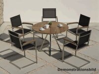 TRIANGEL Tisch  Edelstahl/Teak