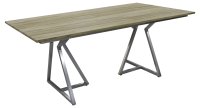 Zebra Hugo Gartenmöbel Dining-Set (6 Plätze) mit Tisch 180x100cm edelstahl/shell grey