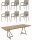 Zebra Hugo Gartenmöbel Dining-Set (6 Plätze) mit Tisch 180x100cm edelstahl/shell grey